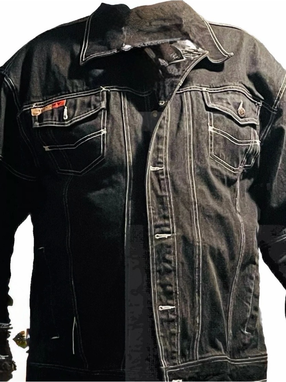 Rooky authentic black denim jacket for men. Size XXLG